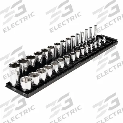 TEKTON Socket Set: 3/8 in Drive, 30 Piece, 6-Point, SAE - SAE & Metric Socket Sets
