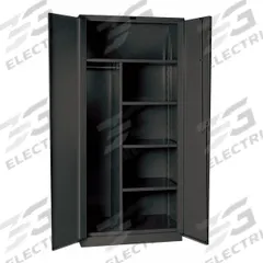 HALLOWELL Storage Cabinet: 60 in x 24 in x 78 in, 4 Shelves, Swing Handle & Padlock Hasp, Adj, Solid (MPN HW6CC0478-4CL). Key specifications — attr113700: Adjustable; attr113673: Frame; attr113674: Dark Gray; attr113686: No; attr113685: Assembled; attr113675: Hanging Rods; attr66488: HALLOWELL; attr113676: Hanging Rod and Shelves.