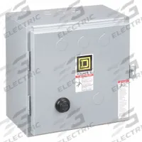 SQUARE D Magnetic Motor Starter: Reversing, 3 Poles, NEMA Size 00, 9 A, 120V AC Coil (MPN 8736SAG16V02S). Key specifications — Brand: SQUARE D; Coil Voltage: 110/120V AC; Phase: Three; Operator: None; Terminal Connection Type: Screw Clamp Terminals; Includes Pilot Light: No; Operator Controls: None; Auxiliary Contacts Included: No Auxiliary Contacts Included.