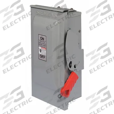 Siemens Safety Switch: Fusible, 100 A, Three Phase, 600V AC, Galvanized Steel - Fusible Safety Switches