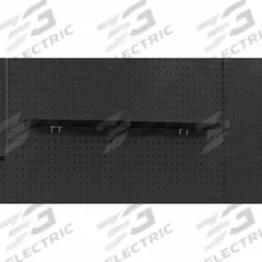 HALLOWELL Pegboard Shelf: For Round Pegboard Hole Shape, 20 in x 5 in x 1 in, Steel, Black (MPN FKWS22ME). Key specifications — Color: Black; Finish: Powder Coated; Brand: HALLOWELL; Material: Steel.