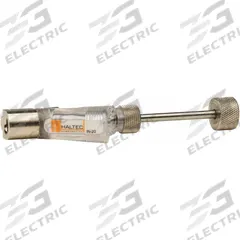 HALTEC Standard Bore Tool: Auto Tire Inflation System Accessories, Brass/Plastic/Steel, Core Remover (MPN IN-20). Key specifications — Brand: HALTEC; Features: Clip-On Style Chuck; Includes: Core Remover; Material: Plastic; Product Type: Automatic Tire Inflation System Accessories.