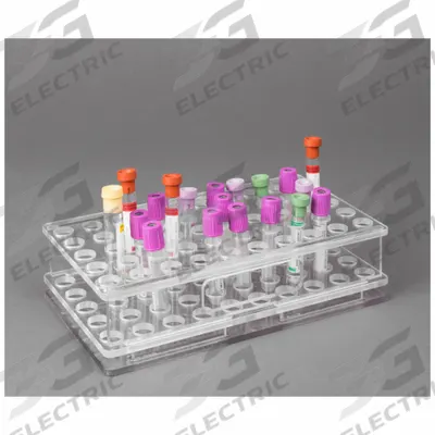 POLTEX Tube Rack: 5 3/4 in Overall Wd, 2 1/2 in Overall Ht, 10 in Overall Lg, PETG - Lab Storage Racks