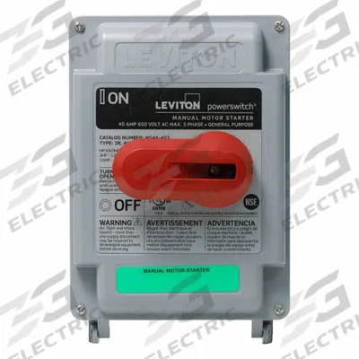 LEVITON Disconnect Switch: Non-Fusible, 40 A, Single or Three Phase, 600V AC - Non-Fusible Disconnect Switches