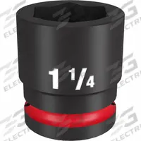 MILWAUKEE Standard Impact Socket: 3/4 in Drive Size, SAE, 1 1/4 in Socket Size, 6-Point, Std (MPN 49-66-6311). Key specifications — attr1215501: MILWAUKEE; attr1215515: Black Phosphate; attr1215518: 1-1/4 in.