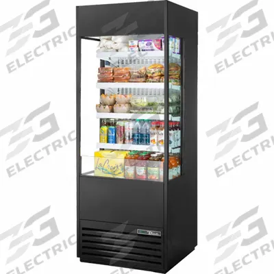 TRUE REFRIGERATION Refrigerated Merchandiser: 78 1/2 in x 30 in x 29 1/8 in, Black - Open Refrigerator Merchandisers