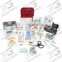 ELITE FIRST AID First Aid Kit: Plastic Bag, 2 People Served, 99 Components, 6 Pockets (MPN FA185R-PRO-GR). Key specifications — Brand: ELITE FIRST AID; Wound Dressings Included: 4 in Israeli Bandages; Housing Material: Nylon.