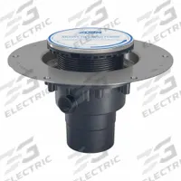 ZURN Floor Drain: 9 7/8 in Overall Dia, 5 in Grate Size, 3 in Nominal Pipe Size, Solvent Weld, PVC (MPN FD2-PV3-SS-CC). Key specifications — Color: Silver; Connection Type: Solvent Weld; Brand: ZURN; Includes: Stainless Steel Clamp Collar.