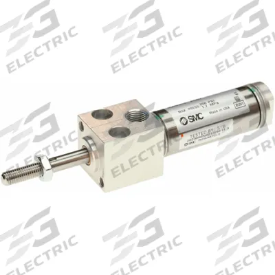 SMC Round Body Cylinder: 3/4 in Bore, 1/2 in Stroke, Non-Repairable, Stainless Steel - Front Block Mount Cylinders
