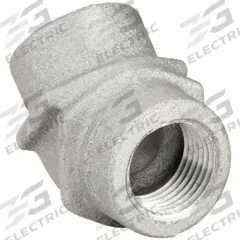 Elbow, 45 Degrees: Aluminum, Plain, 1/2 in Trade Size, Female to Female, NPT (MPN ELF45-50-A). Key specifications — Ends - Hazardous Fittings: 1/2 in FNPT x 1/2 in FNPT; Material: Aluminum; Finish: Plain; Brand: APPLETON ELECTRIC.