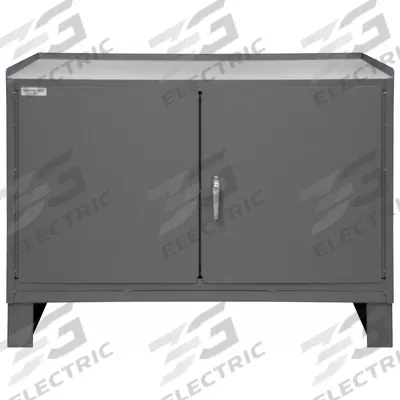 DURHAM MFG Cabinet Workbench: Steel, 48 in x 24 in, 2,000 lb Overall Load Capacity - Cabinet Benches with Shelves