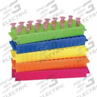 Tube Rack: 2 3/4 in Overall Wd, 1 in Overall Ht, 9 in Overall Lg, Polypropylene, Red, (80) Wells (MPN HS29025J). Key specifications — Material: Polypropylene; Mounting Location: Benchtop; Color: Red; Product Type: Test Tube Rack; Total Holding Capacity: (80) Wells; Brand: HEATHROW SCIENTIFIC.
