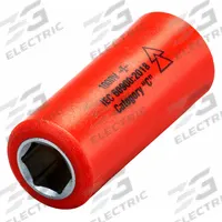 ITL Insulated Socket: 1/4 in Drive Size, 23/64 in/9 mm Socket Size, 1 5/8 in Overall Lg, 6-Point (MPN 07210). Key specifications — attr1204321: Not Tether Capable; attr1204320: Chrome; attr1204316: ITL.