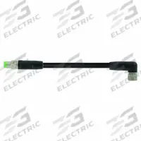 Cordset: M8 Male Straight X M8 Female Right Angle, 3 Pins, Black, PUR, 5 m Cable Lg (MPN 7000-88021-6300500). Key specifications — Cable Jacket Color: Black; End 1 Mounting Orientation: Straight; End 1 Gender: Male; End 1 Connection Type: M8; Cable Jacket Material: PUR; Brand: MURRELEKTRONIK; IP Rating: IP67; End 2 Connection Type: M8.