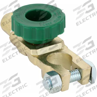 QUICKCABLE Battery Terminal: Straight, Top Post, Gold Color, Negative - Straight Alignment