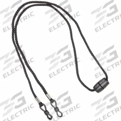 SKULLERZ BY ERGODYNE Eyewear Lanyard: Solid, 12 in Overall Lg, Black, Slip-On - Breakaway Lanyards for Safety Glasses