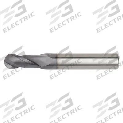 WIDIA HANITA Ball End Mill: Carbide, TiAlN Coated, 2 Flute, 1/32" Mill Dia, 5/64" LOC - General Purpose Carbide Ball End Mills