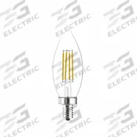 GE LAMPS Compact LED Bulb: Candelabra Screw (E12), LED, (CA) Candle Angled, CA10, 3.5 W Watt, 2700K (MPN LED4DFCAC-C/927). Key specifications — Bulb Shape: CA10; Voltage: 120V AC; Bulb Finish: Clear; Color Temperature: 2700K; Brand: GE LAMPS.