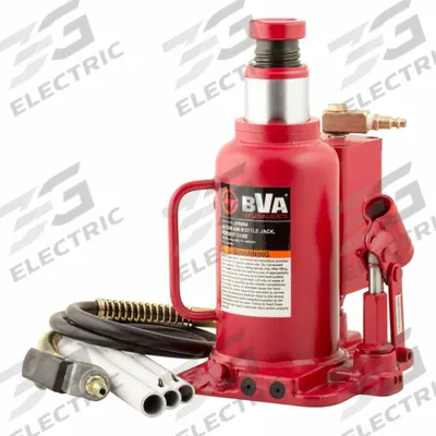 BVA HYDRAULICS Hydraulic Ram Machine Lift: Steel, External Air Pump/Lever - High-Clearance Bottle Jacks