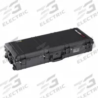 PELICAN Protective Case: 16 3/4 in x 44 in x 8 in, Black, 2 Wheels, 17.26 lb Wt (MPN 1745AIRNF). Key specifications — attr1188351: PELICAN; attr1188334: Plastic; attr1188336: Padlock.