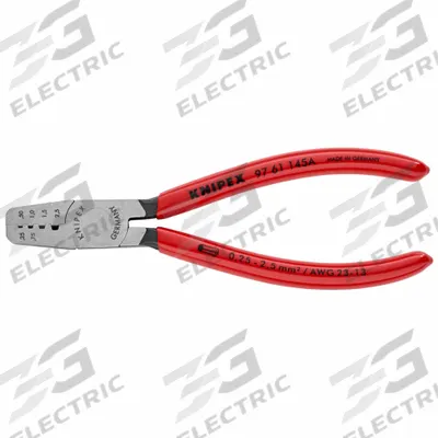 KNIPEX Crimper: Insulated Single Ferrules/Non-Insulated Single Ferrules, Trapezoid Crimp - Pliers-Style Wire Ferrule Crimpers