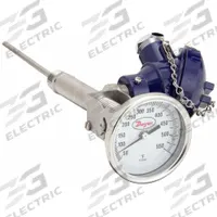 DWYER Dial Thermometer With Process Output: 50°F to 550°F, +/- 1% Accuracy, 6 in Stem Lg, Male (MPN BTO36071). Key specifications — Brand: DWYER; Accuracy: +/- 1%.