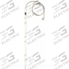HUBBELL WIRING DEVICE-KELLEMS Outlet Strip: 6 Outlets, 6 ft Cord Lg, 20 A Current, White, 5-20P (MPN PT203112P). Key specifications — Brand: HUBBELL WIRING DEVICE-KELLEMS; Mounting Style: Screw.