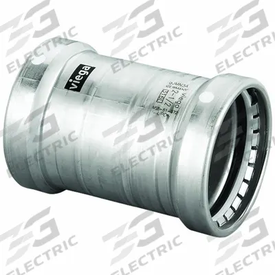 VIEGA MEGAPRESS Crimp Coupling Fitting: 2 1/2 in Pipe x 2 1/2 in Pipe Size - Stainless Steel Press Fittings