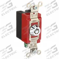 HUBBELL Wall Switch: Locking Switch, Single Pole, Maintained, Silver, 120/277V AC, 20 A (MPN HBL1221RKL). Key specifications — Illuminated: No; Voltage Rating: 120/277V AC.