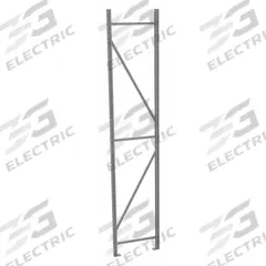 TENNSCO Bulk Storage Upright Frame: 120 in Overall Ht, 14 ga, 17,000 lb Load Capacity, Zinc-Plated (MPN BUF-24120). Key specifications — Overall Depth: 24 in; Color: Gray; Finish: Zinc-Plated; Brand: TENNSCO.