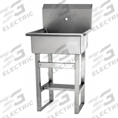 SANI-LAV Hand Sink: 46 1/2 in Overall Ht, 20 in Bowl Lg, 9 in Bowl Dp, 1 Faucet Holes, 16 ga (MPN 5240). Key specifications — Includes Side Splash: Side Splash Not Included; Brand: SANI-LAV.