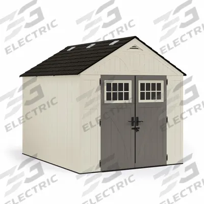 SUNCAST Storage Shed: 101 in W x 122 in D x 103 in H, 547 cu ft, Beige - Plastic with Gable Roof Sheds