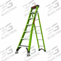 LITTLE GIANT Combination Ladder: 3 Configurations, Fiberglass, 375 lb Load Capacity, 30 lb Wt (MPN 13907-074). Key specifications — Brand: LITTLE GIANT; Included Features: Ground Cue.