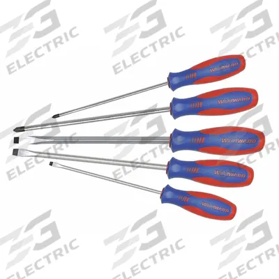 WESTWARD Magnetized Tip Screwdriver Set: 1-10 Pieces, 5 Pieces, Phillips/Slotted Tip - General Purpose Screwdriver Sets