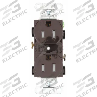 BRYANT Receptacle: Duplex, 5-15, Brown, 125V AC, 15 A, 2 Pole / 3 Wire (MPN CRS15TR) - General Purpose Receptacles