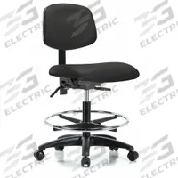 Cleanroom Chair: Vinyl, Armless, Ht Range 22 in to 29 in, 18 1/2 in Seat Wd, 17 in Seat Dp, Black (MPN GRVMBCH-RG-CF-RC-8540). Key specifications — Foot Support: Yes; Back Tilt Backward: 12°; Base Material: Nylon; Brand: APPROVED VENDOR; Product Type: Cleanroom Chair; ESD-Safe: Not ESD Safe; Seat Tilt Forward: 8°.
