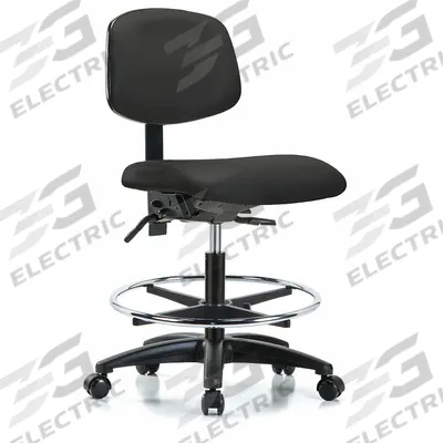 APPROVED VENDOR Cleanroom Chair: Vinyl, Armless, Ht Range 22 in to 29 in, 18 1/2 in Seat Wd - Vinyl Lab Chairs