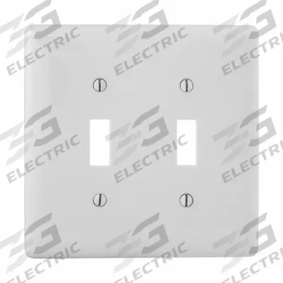 HUBBELL Wall Plate: Toggle, 2 Gang, White - General Purpose Wall Plates