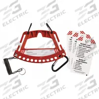 BRADY Lockout Station: 5 Components Included, Lockout Station, No Padlocks, Padlock Caddy, Text, Red (MPN 148866). Key specifications — Visibility Inside: None; Station Type: Lockout Station; Mounting Location: Wall; Portable: Yes; Material: Fiberglass Reinforced Nylon; Cover Type: Open Front; Filled: No; Includes: (3) Lo Procedure Template Tags.