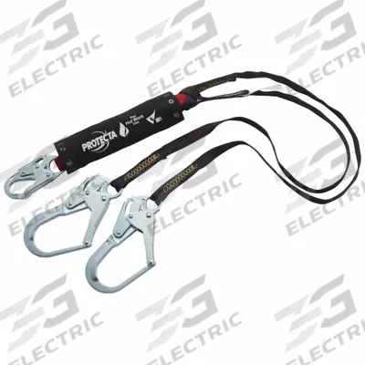 3M PROTECTA Shock-Absorbing Lanyard: Shock Pack, Hot Work, Steel Rebar Hook - Hot Work Shock-Absorbing Lanyards