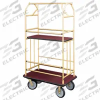 GLARO Bellman Cart: 1 in Frame Dia, 41 in Overall Lg, 25 in Overall Dp, 71 in Overall Ht, Red, Satin (MPN 5440-BE). Key specifications — Brand: GLARO; Frame Finish: Satin; Product Type: Bellman Cart; Caster Type: (4) Swivel.