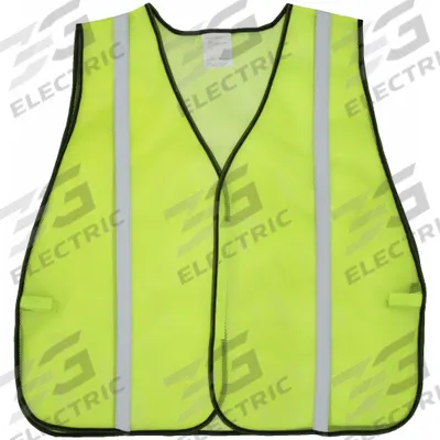 CONDOR High-Visibility Vest: Men's, Vertical, 2XL/3XL, Lime, Mesh Polyester - Non-ANSI Rated Vertical-Stripe Back Vests