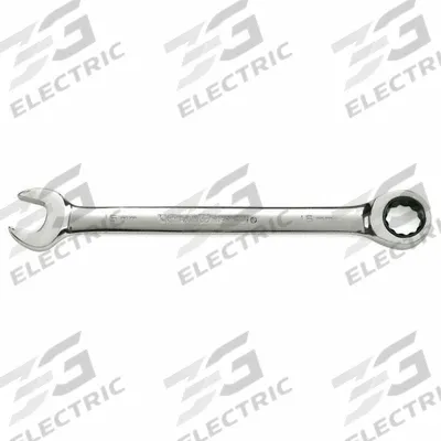 GEARWRENCH Box End Wrench: Steel, Chrome, 18 1/8 in Overall Lg, 15° Head Offset Angle - SAE 12-Point Ratcheting Combination Wrenches