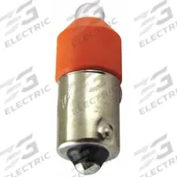 EATON Compact LED Bulb: LED, Miniature Bayonet (BA9s), (T) Tubular, T3-1/4, 24V AC/DC, 0.5 W Watt (MPN E22LED024ON). Key specifications — Light Color: Orange; Voltage: 24V AC/DC; Brand: EATON; Bulb Shape: T3-1/4.