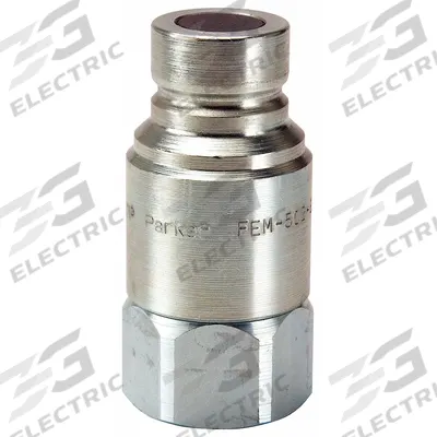 PARKER Hydraulic Quick Connect Hose Coupling: 1/2 in Coupling Size, Steel - FEM Series Hydraulic Quick-Connect Coupling Plugs