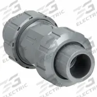 GEORG FISCHER Check Valve: Inline Valve Body, PVC, 1/2 in Pipe Size, Socket x Socket, 32°F to 140°F (MPN 161562102). Key specifications — Ball Material: PVC; Brand: GEORG FISCHER.