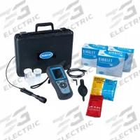 HACH pH Meter: pH, 0 pH pH Range - Min, 14 pH pH Range - Max, 0.001/0.01/0.1 pH (MPN LEV015.53.22009). Key specifications — pH Accuracy: 0.001/0.01/0.1 pH; Temp Compensation: Automatic; Measurement Components Included: PHC10105 Intellical Rugged Field pH Electrode, 5 m Cable; Reagents and Solutions Included: Singlet Single-Use pH Buffer, pH 10.01; Test Parameters: pH; Other Accessories Included: LEZ015.99A003A HQ Hand Strap and Kickstand; Manufacturer Part Number: LEV015.53.22009.
