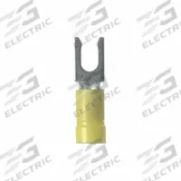 PANDUIT Pan-Term(R) PV10-8LF-L Fork Terminal: Yellow, Vinyl, #8 Stud Size, Locking Fork, 600 V. Key specifications — Barrel Style: Funnel Entry; Manufacturer Part Number: PV10-8LF-L; Brand: PANDUIT; Series: EV10.