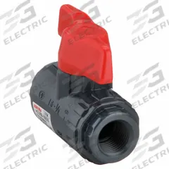 ASAHI Manual Two-Way Ball Valve: 1/2 in, PVC, Straight, 150 psi Max. Pressure (CWP), One-Piece, Tee (MPN 161071005). Key specifications — attr1008170: ASAHI; attr1017899: Tee.