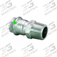 VIEGA PROPRESS Crimp Adapter Fitting: 1/2 in CTS x 1/2 in Pipe Size, Straight, Press-fit x MNPT (MPN 80010). Key specifications — Brand: VIEGA PROPRESS.